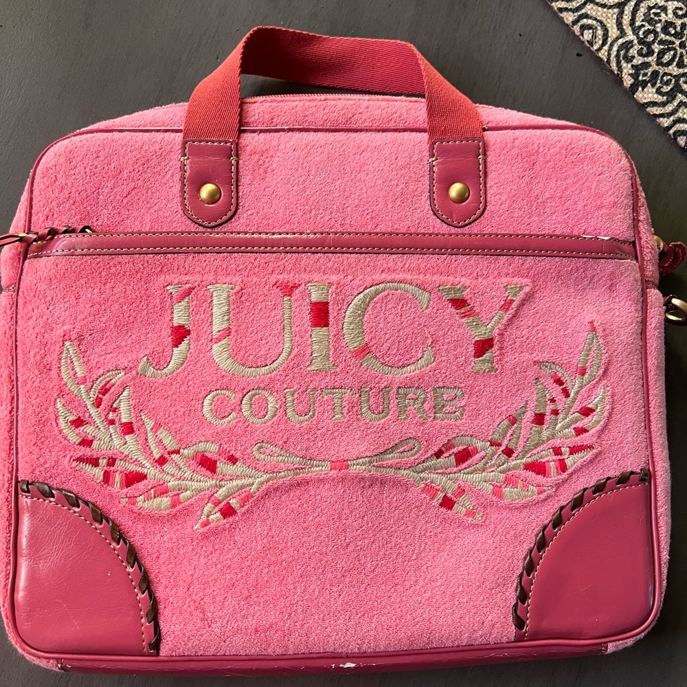Juicy Couture Pink Embroidered Laptop Bag